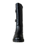 bebe Girl's Tall Boot with Strapping and Logo Heart Rivet