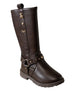 bebe Girl's Knee High Rider Boots with Back Charm Details
