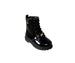 bebe Girl's Lace-Up Combat Boot with Heart Key and Paris Charm