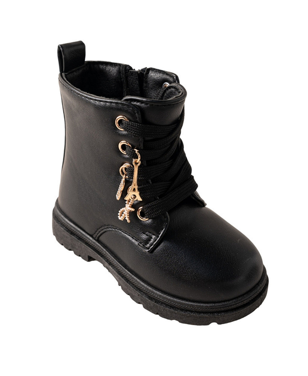 bebe Girl's Toddler Lace-Up Boot with Hanging Charms