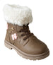 bebe Girl's Toddler Lace-Up Boot with Faux Fur Collar