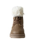 bebe Girl's Toddler Lace-Up Boot with Faux Fur Collar