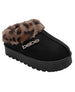 bebe Girl's Slippers – Platform House Shoes with Faux Fur Lining, Cozy Winter Slippers for Little Kid/ Big Kid