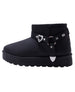 bebe Girls' Winter Boot with Heart Charm, Harness Strap, and Platform Sole