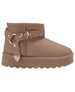 bebe Girls' Winter Boot with Heart Charm, Harness Strap, and Platform Sole