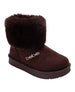 bebe Girls' Cozy Boot with Faux Fur Cuff and Rhinestone Logo