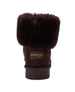 bebe Girls' Cozy Boot with Faux Fur Cuff and Rhinestone Logo