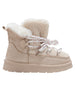 bebe Girls' Cozy Winter Boot with Lace-Up Design and Bebe Logo Charm
