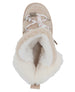 bebe Girls' Cozy Winter Boot with Lace-Up Design and Bebe Logo Charm