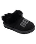 bebe Girls' Winter Slide Slippers with Faux Fur Lining and Rhinestone Bebe Logo