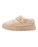 bebe Girls' Cozy Boot Slide with Faux Fur Lining, Friendship Beads, and Rhinestone Detail
