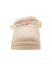 bebe Girls' Cozy Boot Slide with Faux Fur Lining, Friendship Beads, and Rhinestone Detail
