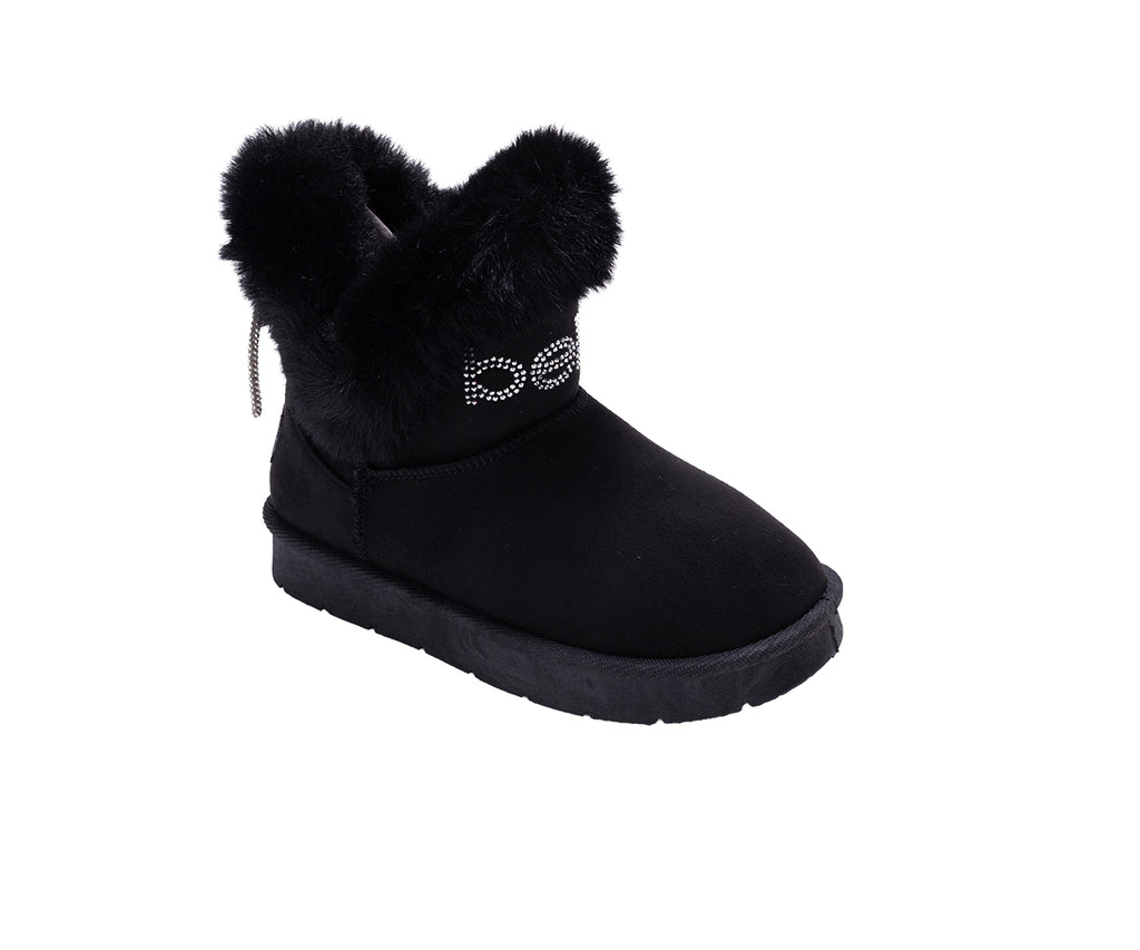 bebe Girls' Boots – Fuzzy Winter Boots for Girls with Faux Fur and Bow,&nbsp;Cozy Winter Boots for Little Kid/Big Kid
