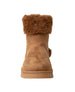 bebe Girls Cozy Ankle Boots With Bow and Pom Faux Fur Lined