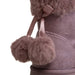 bebe Girls Cozy Ankle Boots With Bow and Pom Faux Fur Lined