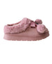 bebe Girl's Cozy Faux Fur Boot Slide with Pom Bow