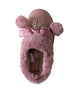 bebe Girl's Cozy Faux Fur Boot Slide with Pom Bow