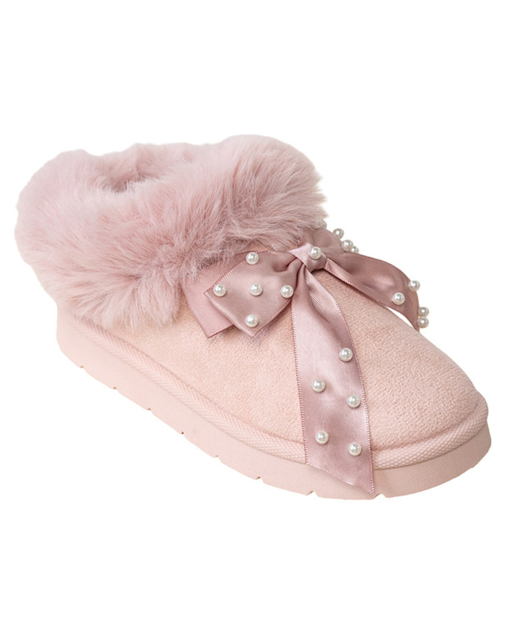 bebe Girl's Cozy Clog with Pearl Bow Slipper