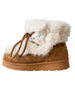 bebe Girl's Hybrid Faux Fur Boot with Lurex Lace and Charms