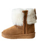 bebe Toddler Girl's Faux Fur Cuff Winter Boot with Butterfly Detail