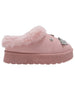 bebe Toddler Girls’ Winter Slide with Faux Fur Lining and Metal Ornament Details – Cozy Indoor Outdoor Footwear