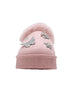 bebe Toddler Girls’ Winter Slide with Faux Fur Lining and Metal Ornament Details – Cozy Indoor Outdoor Footwear