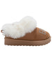 bebe Toddler Girls’ Winter Slide with Faux Fur Lining, Rhinestone Bebe Logo and Memory Foam Sock
