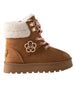 bebe Toddler Girl's Hybrid Boot with Sherpa Collar and Flower Logo Hardware
