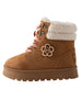 bebe Toddler Girl's Hybrid Boot with Sherpa Collar and Flower Logo Hardware