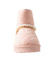 bebe Girls Quilted Cozy Boot with Pearl Chain and Charm