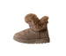 bebe Women's Winter Boot with Faux Fur Trim and Charm Stones