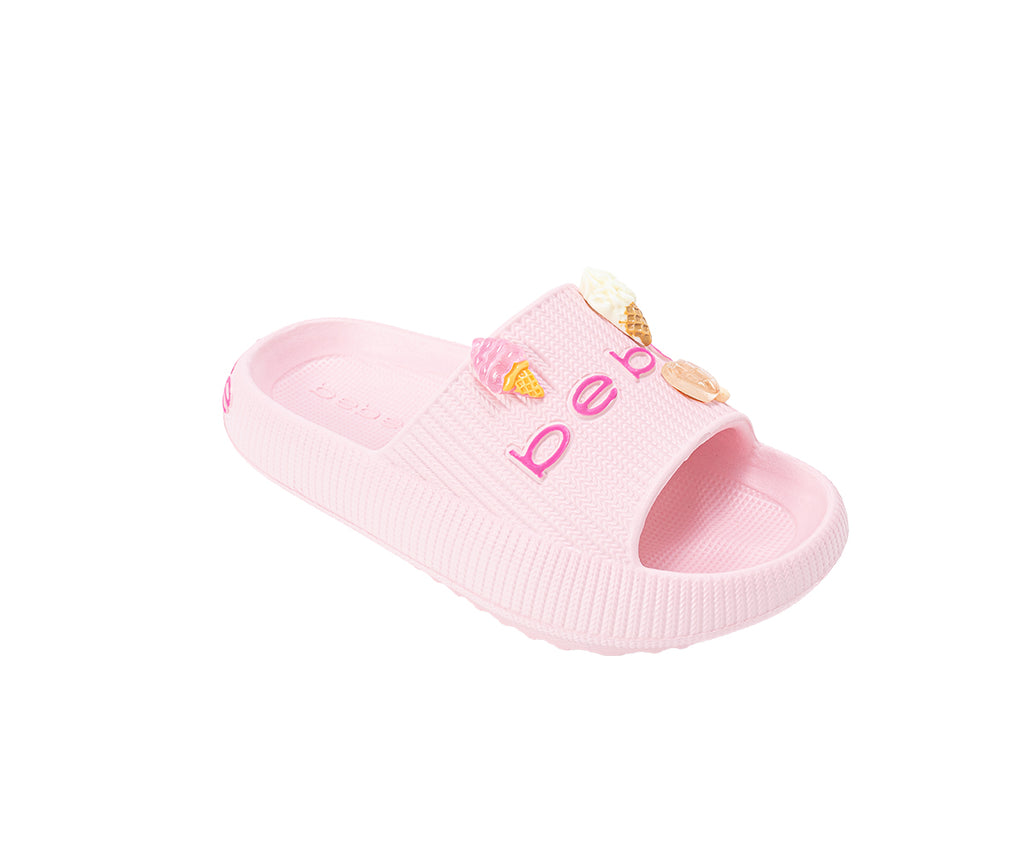 bebe Girls EVA Slide - Lightweight Comfy Slide Sandals with Ice Cream Charms
