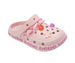 bebe Girl's Lightweight EVA Clog with Chain with Logo Grosgrain Ribbon and Charms