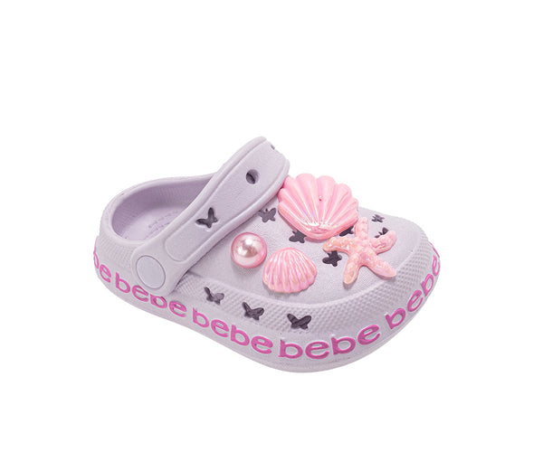 bebe Toddler Girl's Lightweight EVA Clogs - Slip - On Comfy Shoes with Sea Life Charms