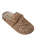 bebe Girl's Floral Embroidery Memory Foam Footbed Slide Sandals