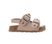 bebe Toddler Girl's Footbed Sandals & Comfortable Slip-On Summer Shoes with Buckles and Multi Charms