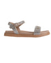 bebe Women's Sandal with Rhinestone Embellished Upper - Elegant and Comfortable