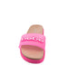 bebe Women's Sandal with Translucent Upper and Rubber Logo Patch