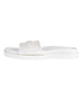 bebe Women's Sandal with Translucent Upper and Rubber Logo Patch