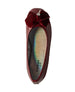 bebe Girls' Patent Ballet Flats with Velvet Bow Accent and Charm Detail