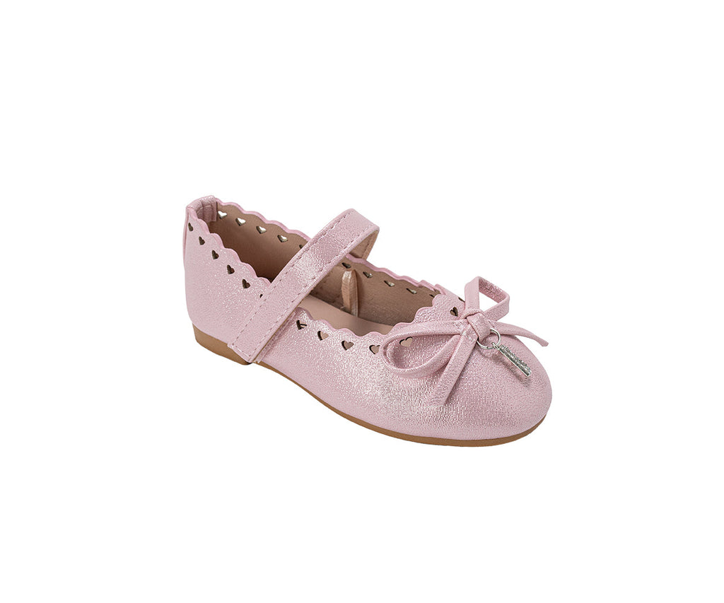 bebe Toddler Girl's Flat with Bow and Hanging B Charm