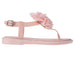 bebe Girl's Simple & Elegant Flat Sandals with Pearl, Flower, and Rhinestone Design - Flat Sandals for Little Kid/Big Kid