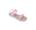 bebe Girls PCU Sandals – Cute Fashion Flat Summer Sandals for Girls with Glitter Flowers and Rhinestone Details