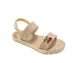 bebe Girl's PCU Sandal with Embossed Woven and Fruit Charm
