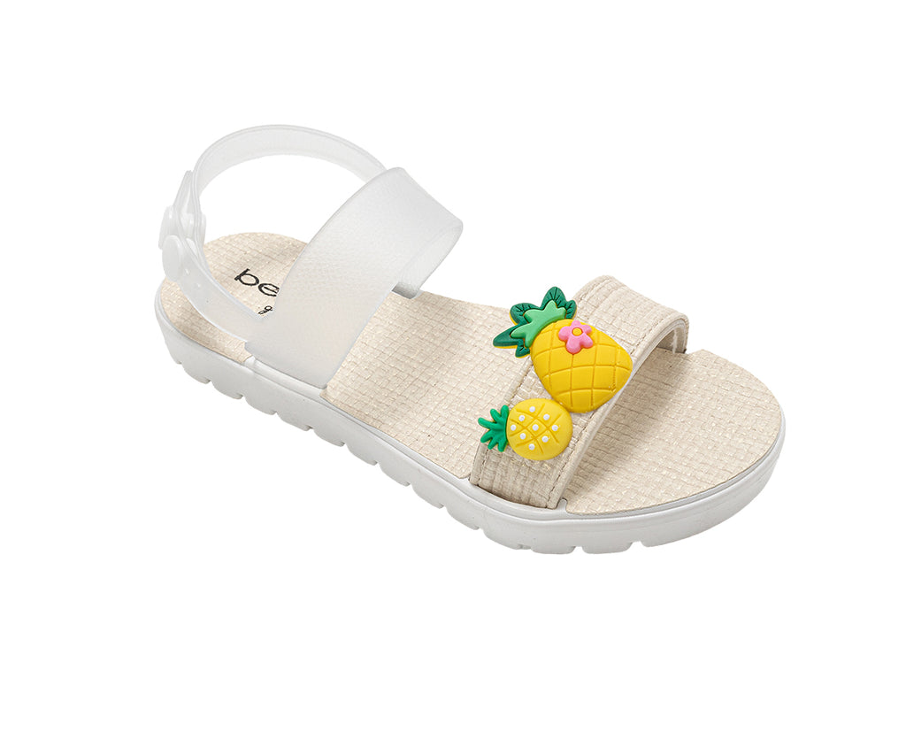bebe Girl's Sandals – Cute Fashion Flat Sandals, Summer Flats with Fruit Charms and Ankle Strap (Little Kid-Big Kid)