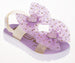 bebe Girl's Cute Flat Sandals with Heart- Shaped Rhinestone Details - Flat Sandals for Toddler