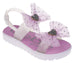 bebe Girl's Cute Flat Sandals with Heart- Shaped Rhinestone Details - Flat Sandals for Toddler