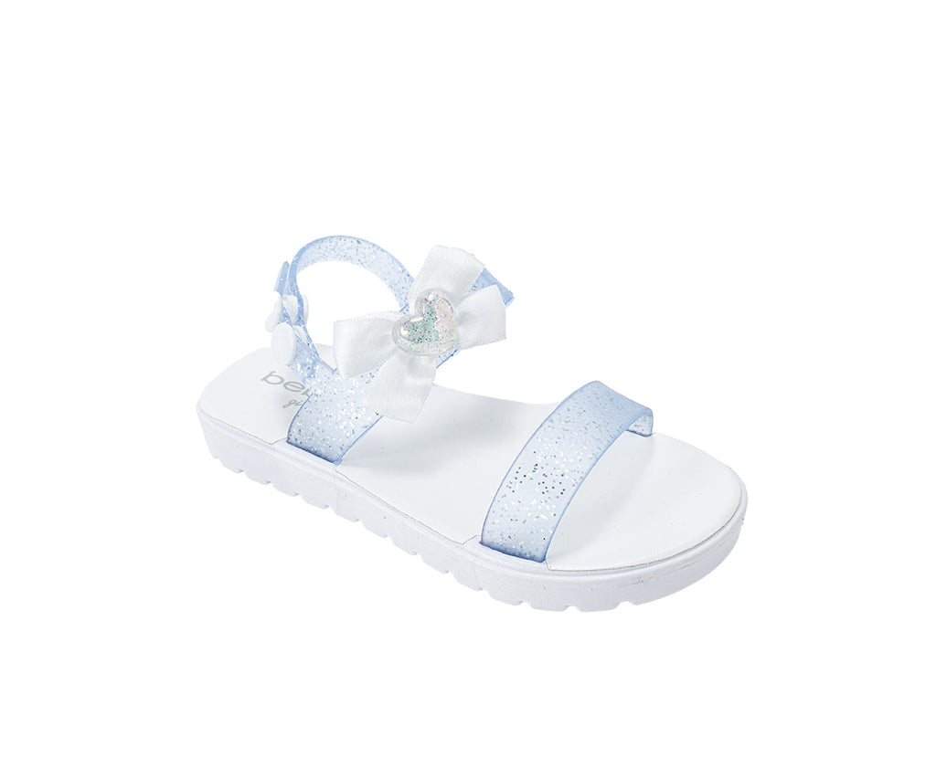bebe Toddler Girl's PCU Sandal with Bow and Heart Charm