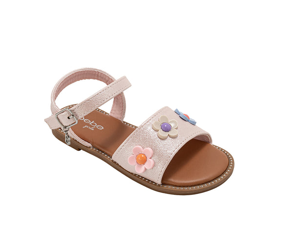 bebe Girl's Sandals – Cute Fashion Flat Sandals and Summer Shoes with Ankle Strap (Little Kid/Big Kid)