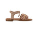 bebe Girl's Fashion Sandals - Dressy Shoes with Raffia Upper and Logo Medallion Accent